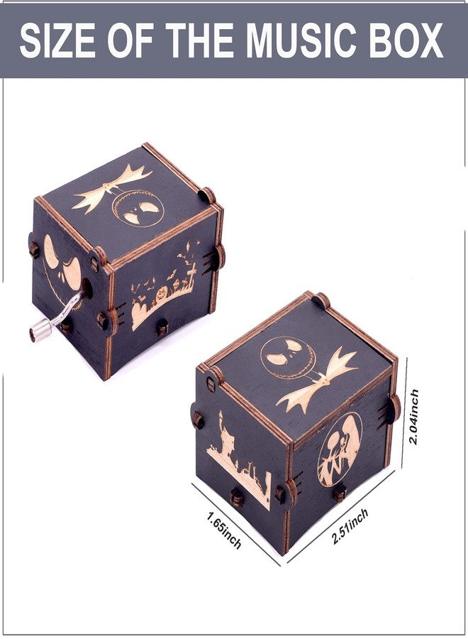 Keast We Are Simply Meant to Be Hand Crank Music Boxes, Unique Vintage Laser Engraved Wood Nightmare and Christmas Music Box Valentine's Day Gift for Women - Image 4
